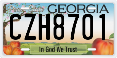 GA license plate CZH8701