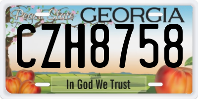 GA license plate CZH8758