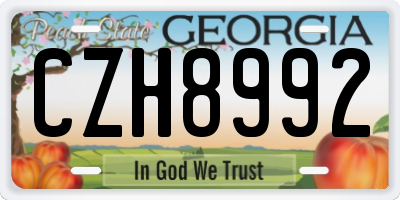 GA license plate CZH8992