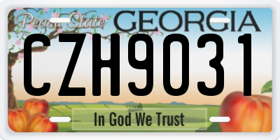 GA license plate CZH9031