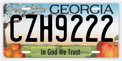 GA license plate CZH9222