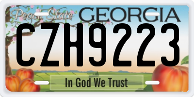 GA license plate CZH9223