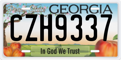 GA license plate CZH9337