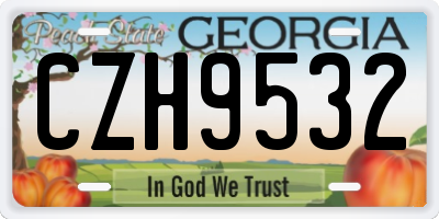 GA license plate CZH9532