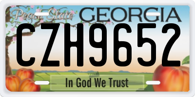 GA license plate CZH9652