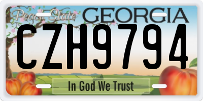 GA license plate CZH9794
