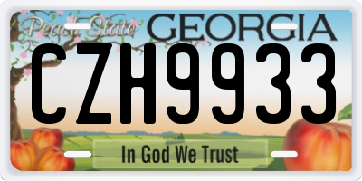 GA license plate CZH9933