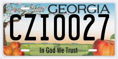 GA license plate CZI0027