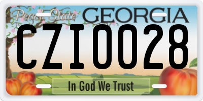 GA license plate CZI0028
