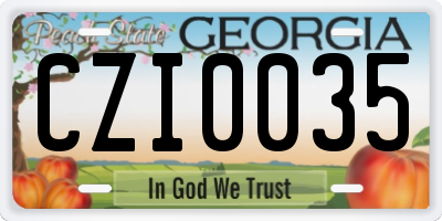 GA license plate CZI0035