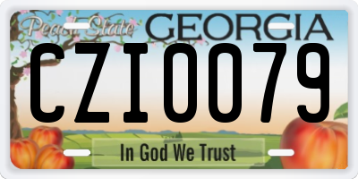 GA license plate CZI0079