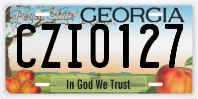 GA license plate CZI0127