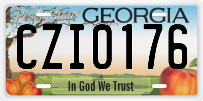 GA license plate CZI0176