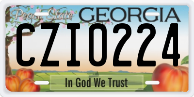 GA license plate CZI0224