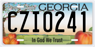 GA license plate CZI0241