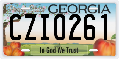 GA license plate CZI0261