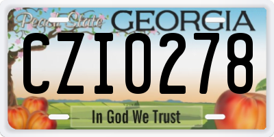 GA license plate CZI0278