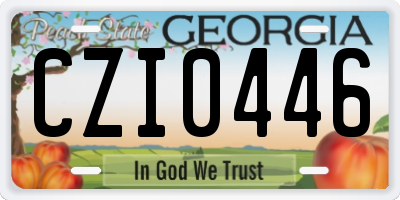 GA license plate CZI0446