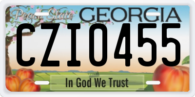 GA license plate CZI0455