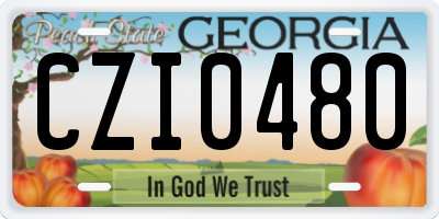 GA license plate CZI0480