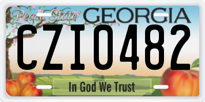 GA license plate CZI0482