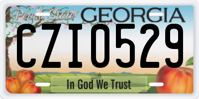 GA license plate CZI0529