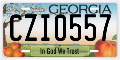 GA license plate CZI0557