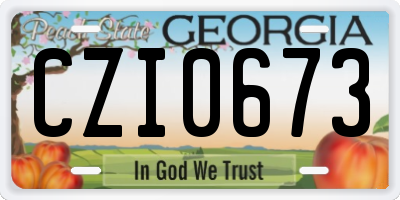 GA license plate CZI0673