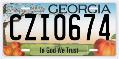 GA license plate CZI0674