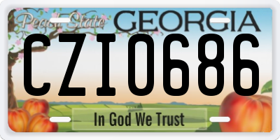 GA license plate CZI0686