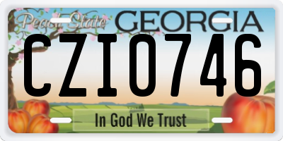 GA license plate CZI0746