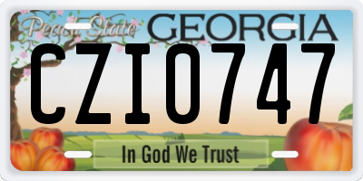 GA license plate CZI0747