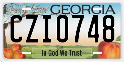 GA license plate CZI0748
