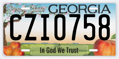 GA license plate CZI0758