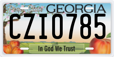 GA license plate CZI0785