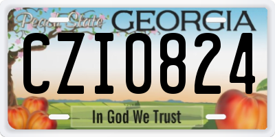 GA license plate CZI0824