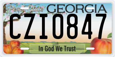 GA license plate CZI0847