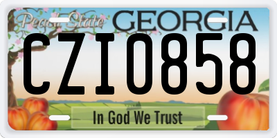 GA license plate CZI0858