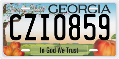 GA license plate CZI0859