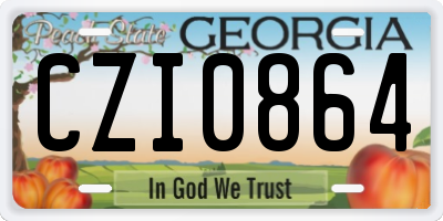GA license plate CZI0864
