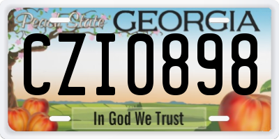 GA license plate CZI0898