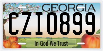 GA license plate CZI0899