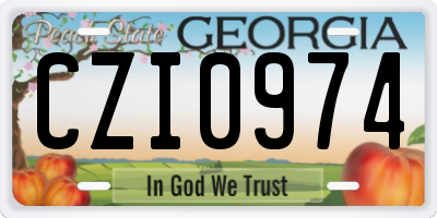 GA license plate CZI0974