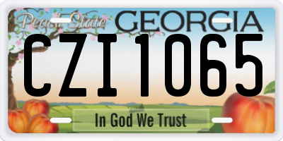 GA license plate CZI1065