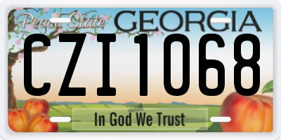 GA license plate CZI1068