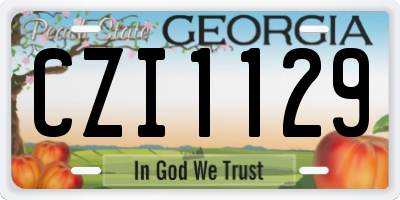 GA license plate CZI1129