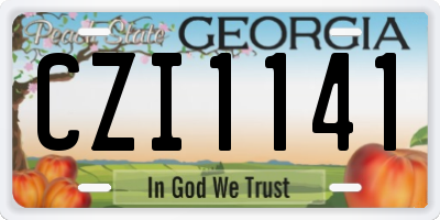 GA license plate CZI1141