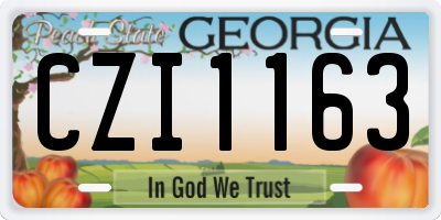 GA license plate CZI1163