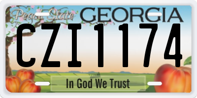 GA license plate CZI1174