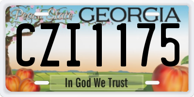 GA license plate CZI1175